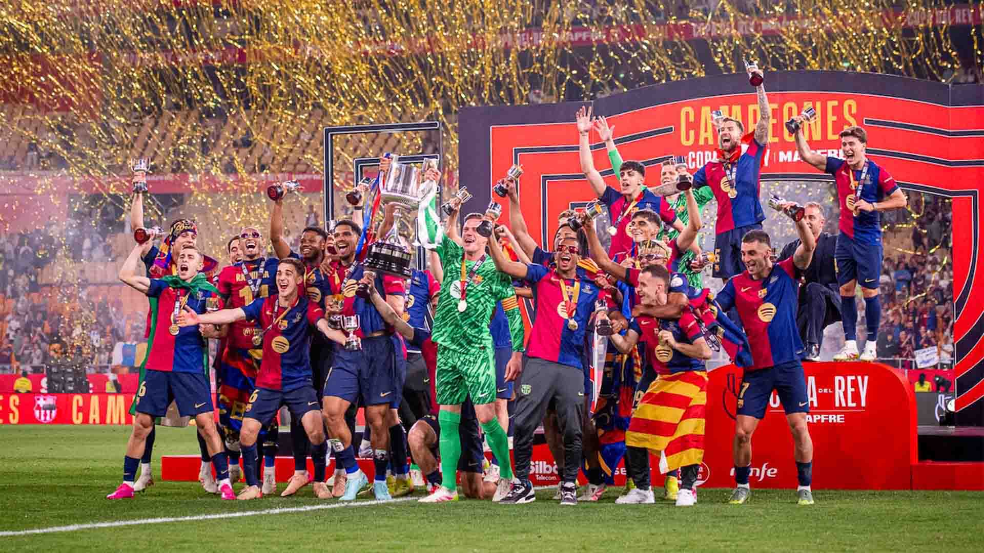 Barcelona Juara Copa del Rey Usai Bekuk Real Madrid 3-2